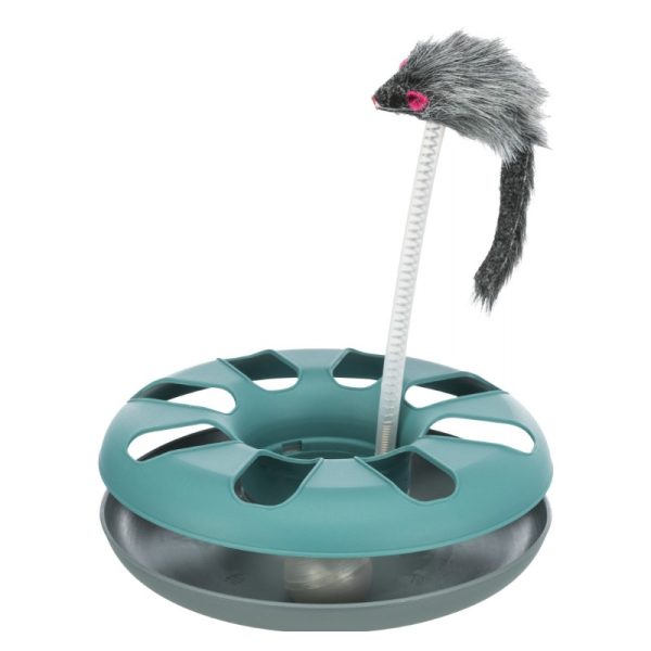 Plastični krug sa lopticom i mišem za mačke