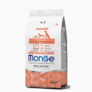 Monge All Breeds Adult Salmon and Rice 2,5kg i 12kg