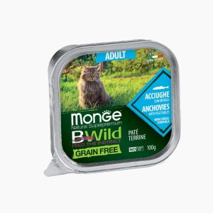 Monge Bwild Pate Adult Grain Free Anchovies with Vegetables 100g
