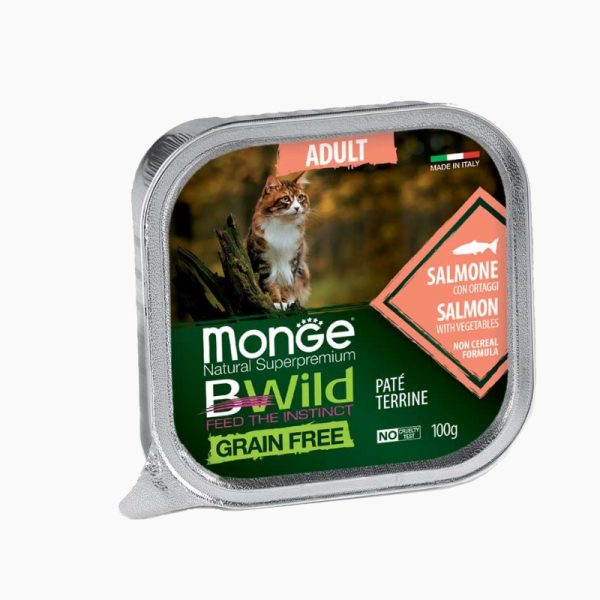 Monge Bwild Pate Adult Grain Free Salmon with Vegetables 100g
