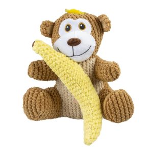 Plišano majmunče sa bananom sa zvukom 22cm igračka za pse