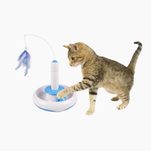 interaktivna igračka za mačke Staza sa perom i lopticom
