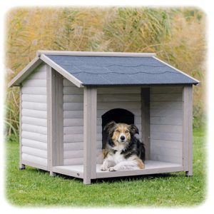 Drvena kućica za pse sa terasom