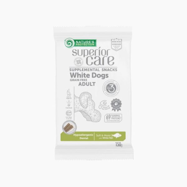Nature's Protection White Dogs Adult Hipoallergenic Dental sa belom ribom 150g
