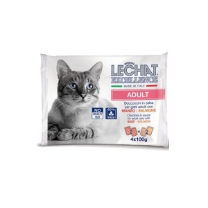 Monge Le Chat Excellence Cat Adult Multipack Pouches Beef and Salmon Govedina i losos 4x100g