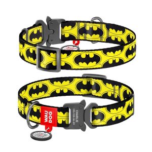Wau Dog Ogrlica za pse sa QR pasošem Batman logo