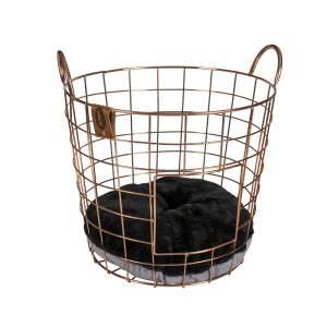 Copper Caramel Round Metal Basket korpa mačke 37x37x39cm