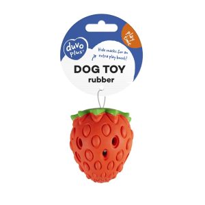 Rubber Strawberry Dispenser igračka za poslastice 9,8cm za pse