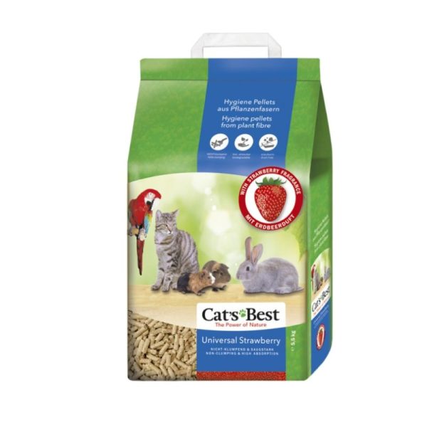 Cats’s Best Posip za mačke, glodare i ptice Universal Strawberry 10l