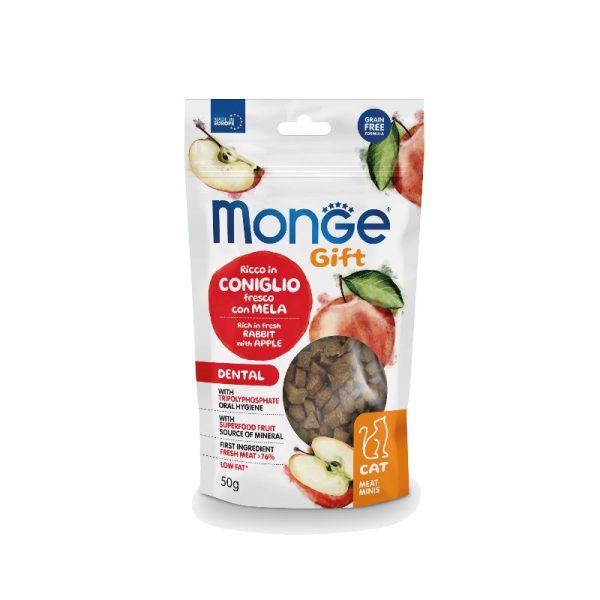 Monge Gift Meat Minis Adult Dental – Rich in Fresh Rabbit with Apple denta poslastica sa svežom zečetinom i jabukama 50g