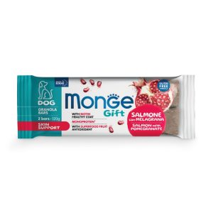 Monge Gift Granola Bars Adult Skin Support – Salmon with Pomegranate funkcionalna poslastica losos sa narom 120g - 2kom