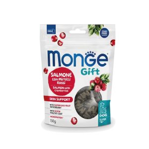 Monge Gift Super “M” Skin Support Adult – Salmon with Cranberries funkcionalna poslastica lososom i brusnicama 150g