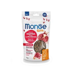 Monge Gift Meat Minis Adult Sterilised – Rich in Fresh Duck with Pomegranate denta poslastica sa svežom pačetinom i narom 50g