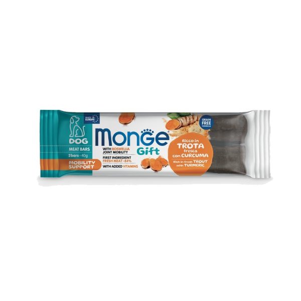 Monge Gift Meat Bars Adult Mobility Support - Rich in Fresh Trout with Boswellia funkcionalna poslastica sa svežom pastrmkom i bosvelijom 40g - 2kom