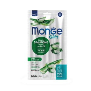 Monge Gift Adult Skin Support - Rich in Fresh Salmon with Aloe funkcionalna štapić poslastica sa svežim lososom i aloja verom 45g - 3kom