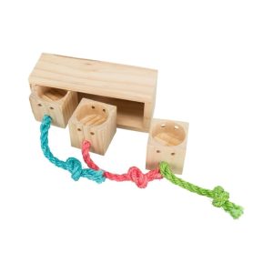 Snack Cube drvena igračka za poslastice za ptice i glodare
